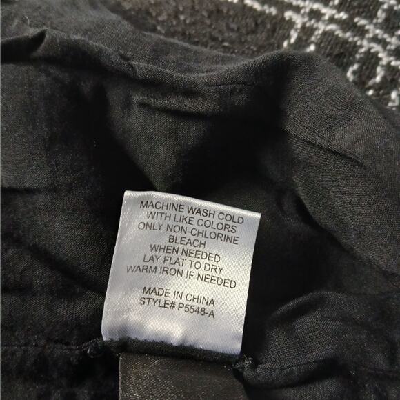 Slate & Willow Classic Plaid Tweed Blazer Womens Small Black Cropped Jacket - Picture 10 of 11